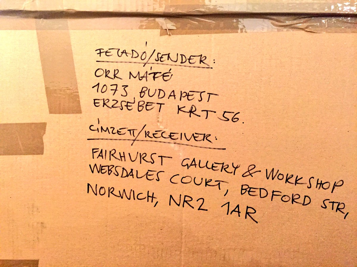 FairhurstArt's tweet photo. Very exciting! The works by Máté Orr have arrived. Opening April 22nd @FairhurstArt @NorwichLanes #Norwich #Art https://t.co/vYaixNSCb3