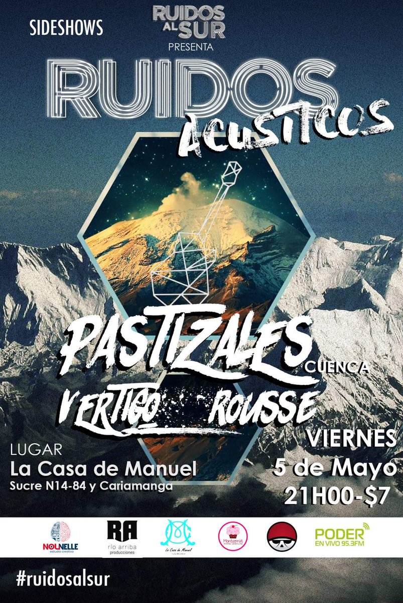 vertigogrupo's tweet photo. People!!! Se viene Ruidos acústicos!  Un Sideshow de lujo, junto a grandes bandas! No se lo pueden perder! 🎶👽🎶 https://t.co/oAQqQdhxya
