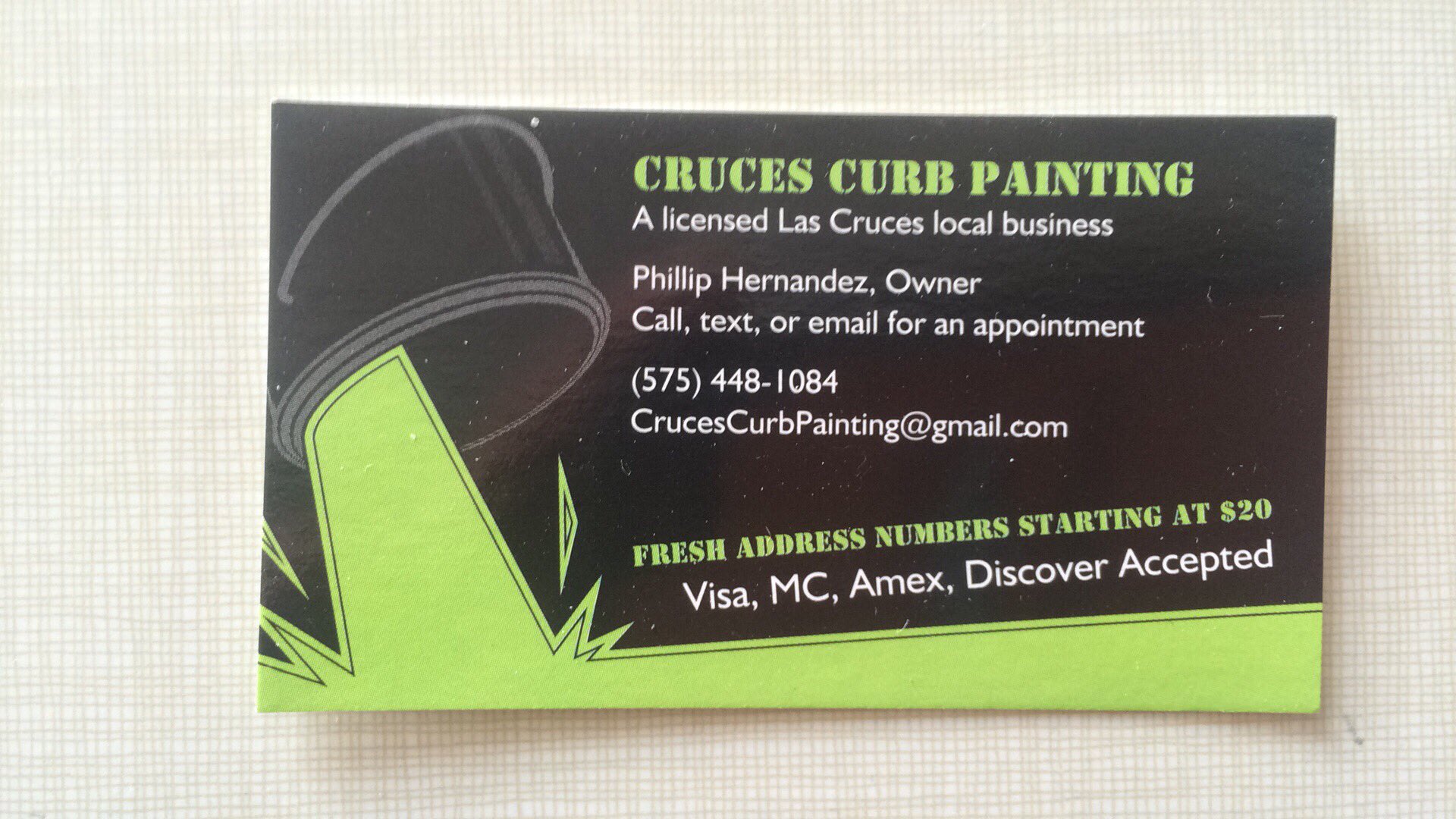 Cruces Curb Painting On Twitter My Calling Card If Someone Left My Calling Card If Someone Left