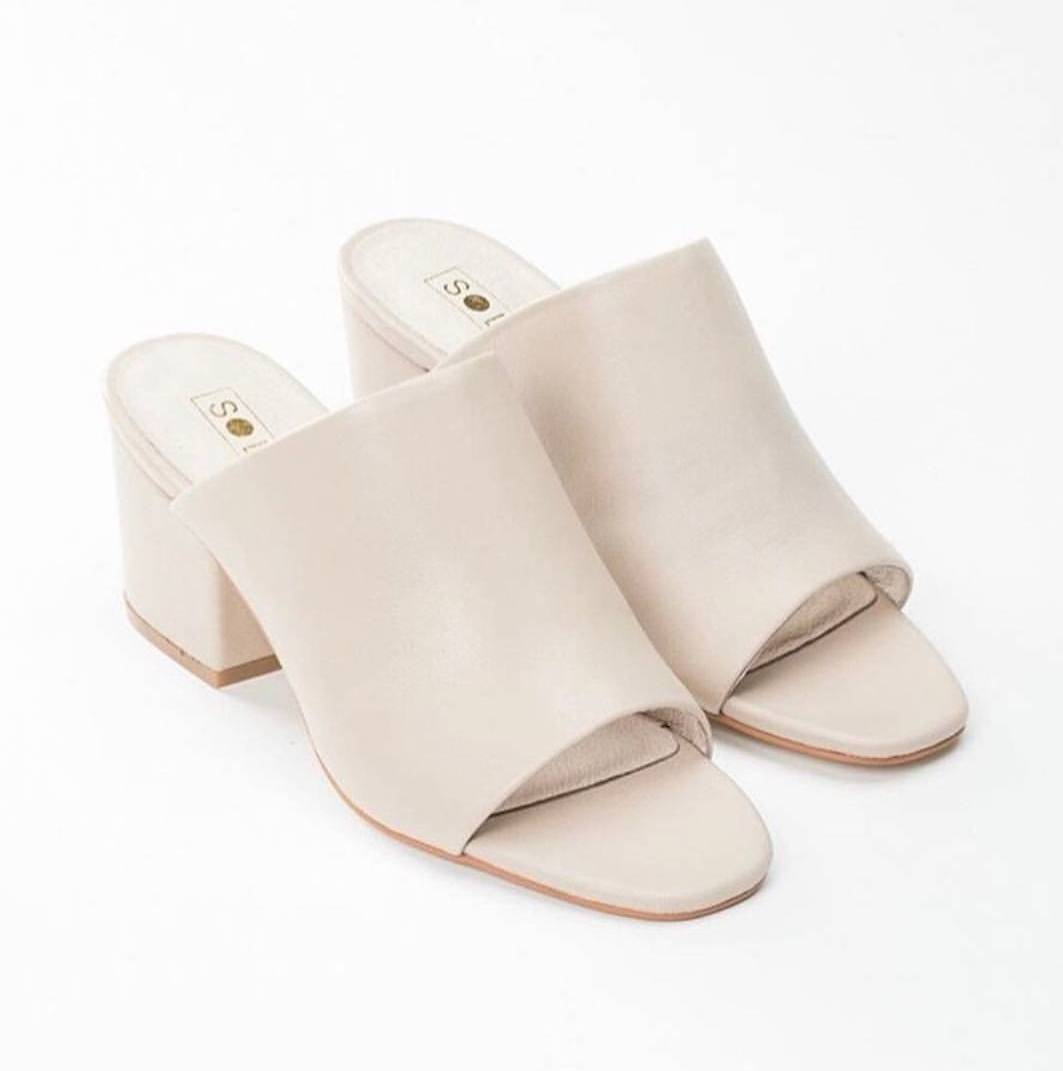 Marcy Mule in Ecru || <a href="/solsanashoes/">SOL SANA</a> #Spring #Essentials