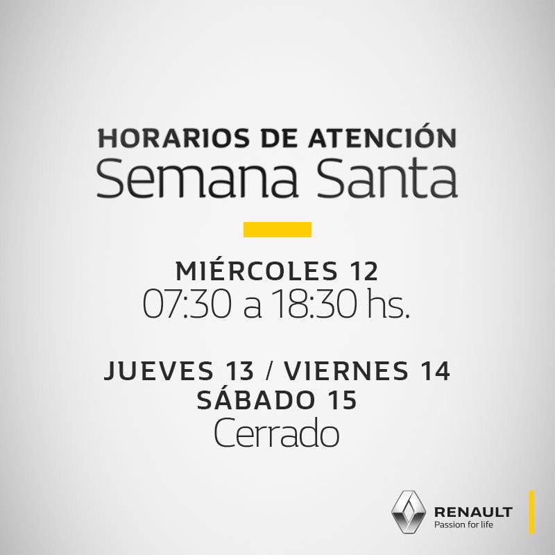 RenaultParaguay's tweet photo. Queremos que pases una
semana de tranquilidad,
acercate con tiempo. https://t.co/WBAlAvYD1n