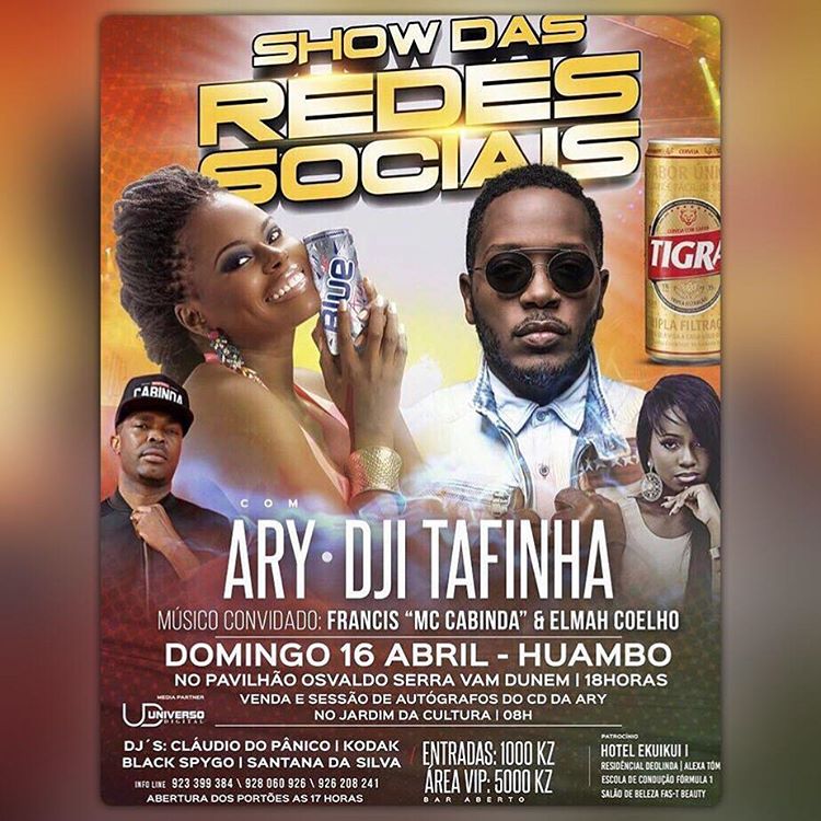 _iamfiolhais_'s tweet photo. A não perder 
Show das Redes Socias no Huambo 16 de abril no Pavilhão Serra Vandú-nem 
Com @DJITAFINHA #Divaary #ElmahCoelho e @mccabinda https://t.co/EKL7GCKyDY