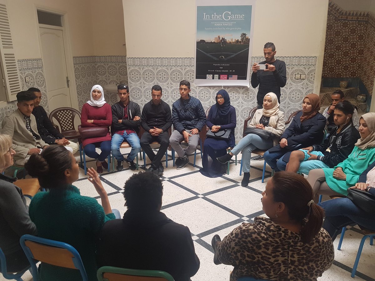 InTheGameDoc's tweet photo. IN THE GAME producer @fairshotworld is in Morocco with @FilmShowcase, screening and discussing the film across the country! Photos: https://t.co/RdeQbMxtEY