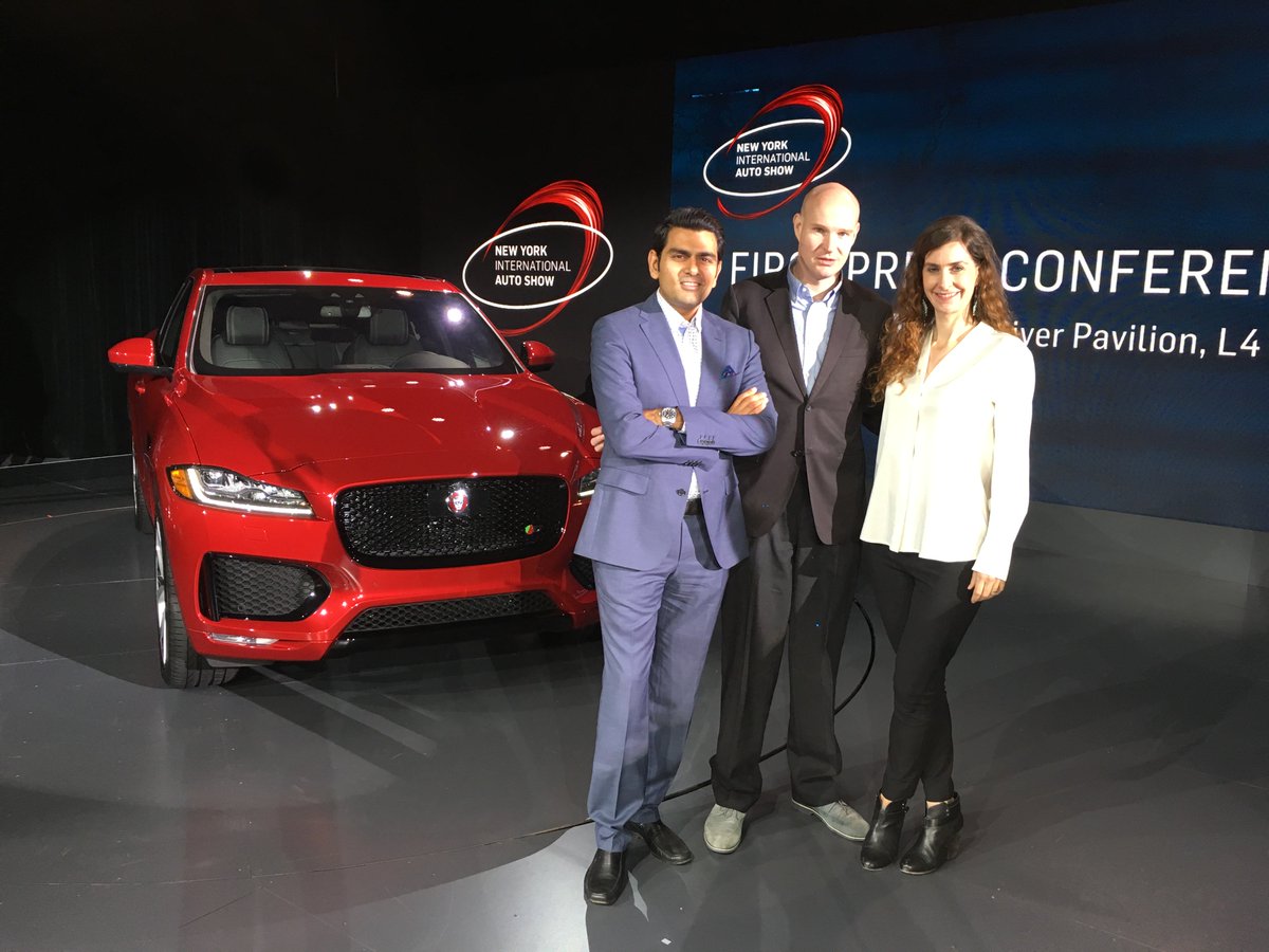 tamaratam's tweet photo. Meet the Jaguar F-Pace, otherwise known as the World Car of the Year. Pictured w/ @sidpatankar + @DerContinental #wcoty #worldcaroftheyear https://t.co/S6Px0wgKIW