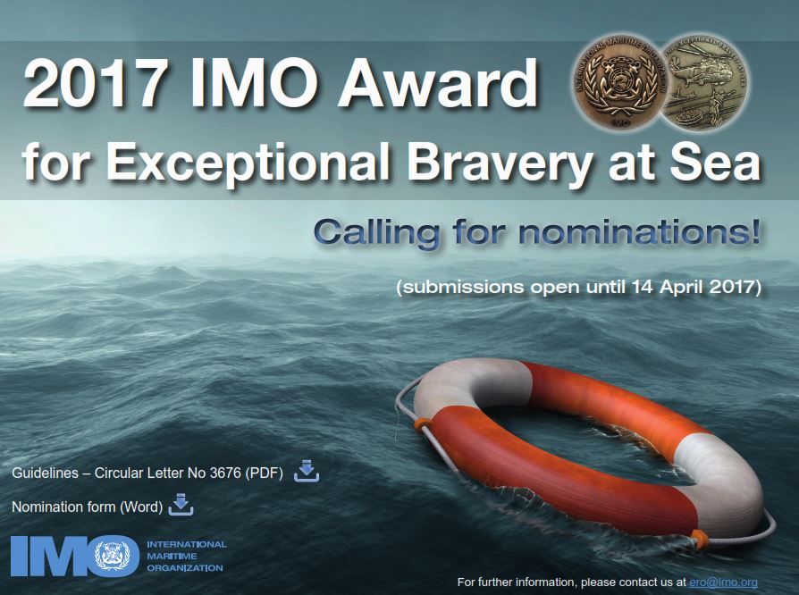 InterManagerOrg's tweet photo. We all know of someone who deserves a nomination for the @IMOHQ Exceptional Bravery at Sea Award

Further info: https://t.co/67QwNjkwcc https://t.co/8wWFY3pC9O