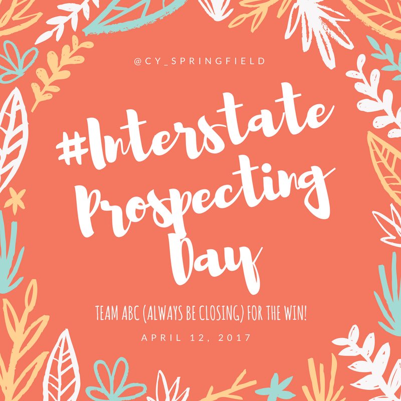 CY_Springfield's tweet photo. #TeamABC #InItToWinIt #SetForSuccess @CY_Springfield #AlicesWonders #InterstateProspectingDay ✔️☎️🖊📋👊🏼 https://t.co/oCcLnXASpB