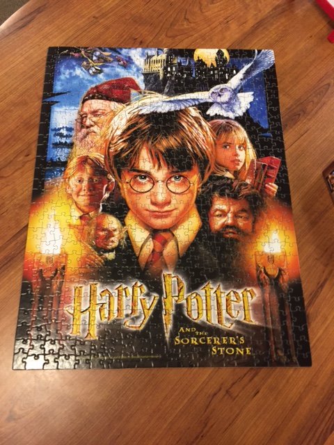 EastHillsMSLib's tweet photo. @EastHillsMSbasd finally finished the Harry Potter puzzle!  Come check out the new one.....it looks tough! https://t.co/BsuFmBe2eq