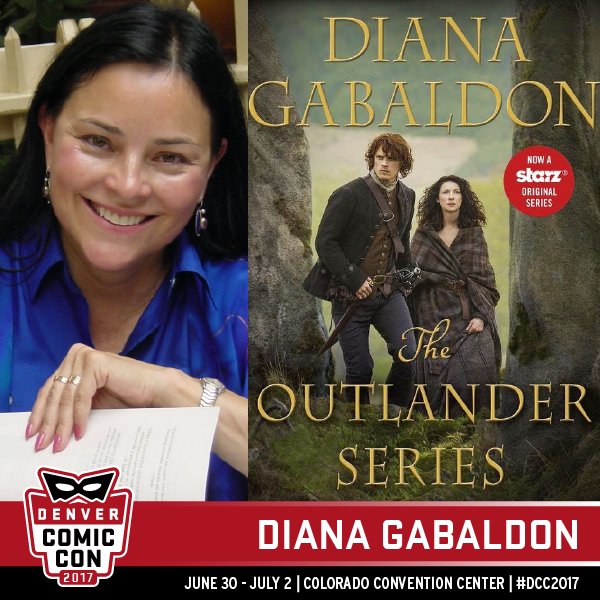 fanexpodenver's tweet photo. DIANA GABALDON WILL BE AT DCC'17! https://t.co/ZbuWcMbR57 @Writer_DG @Outlander_STARZ #DCC2017 #DenverComicCom https://t.co/8RebQLRe0u