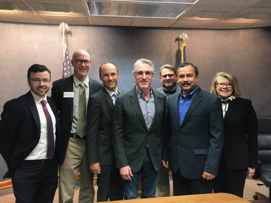 DorteKamper's tweet photo. LM Wind Power Grand Forks and wind colleges met Governor Burgum in Bismarck, North Dakota last week #windworks https://t.co/JOGlHbMdm3