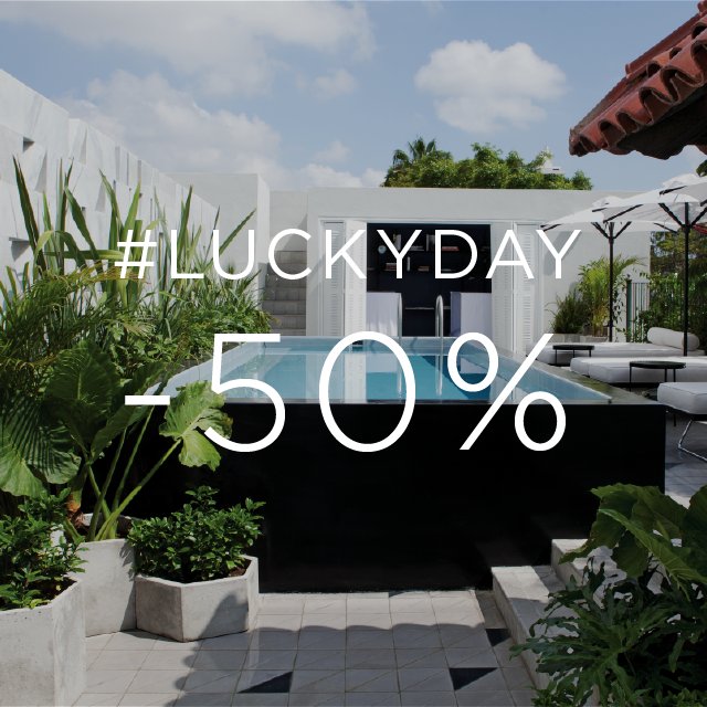 Todavía no tienes plan?
HOY todos* nuestros hoteles con hasta un -50% #LuckyDay
Llama 01 800 400 8484 *Sujeto a disponibilidad