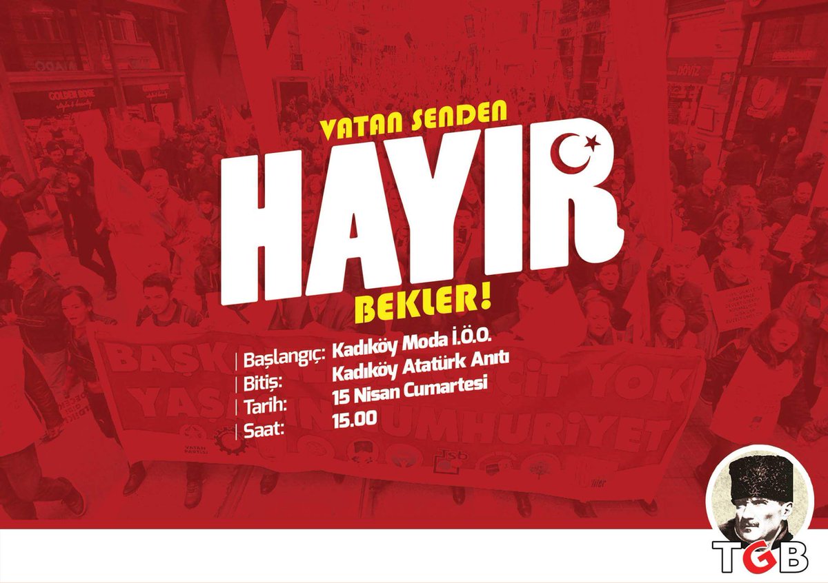 TLB_istanbul's tweet photo. 15 Nisan Cumartesi 15'te Kadıköy Moda İlköğretim Okulu önünde buluşuyor, Başkanlığa karşı yürüyoruz!

İletişim: 0539 923 7049 -0553 059 3888 https://t.co/cBufIqdw72