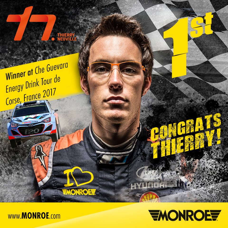 Eerste plaats!
Proficiat aan onze 2 piloten!!! 
<a href="/thierryneuville/">Thierry Neuville</a> <a href="/Tiagosworld18/">Tiago Monteiro</a> 
monroe.com
#MonroeSafetyAmassadors #Monroe