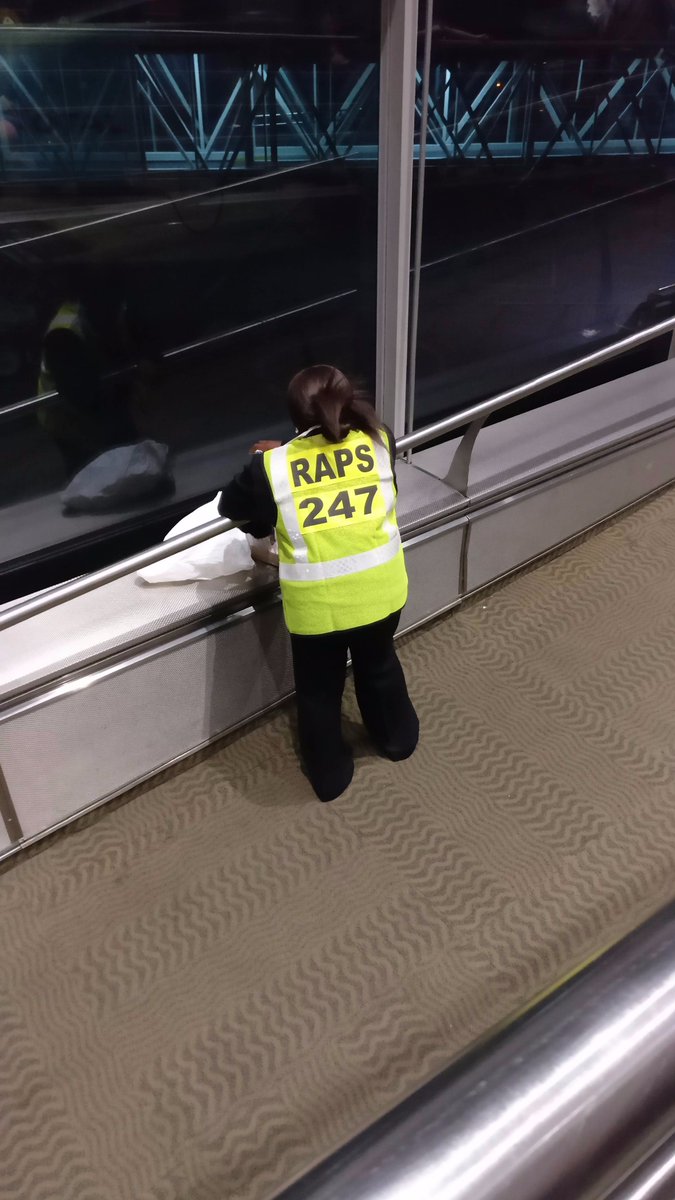 ...but how does she have time to do airport security?