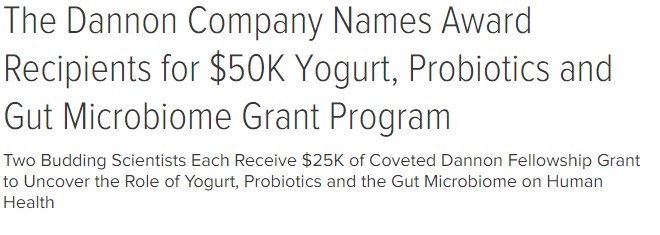 Excited to announce our 2016-2017 Dannon Gut Microbiome, #Yogurt & #Probiotics Fellowship #Grant recipients, Erin Davis & Haley Chatelaine!