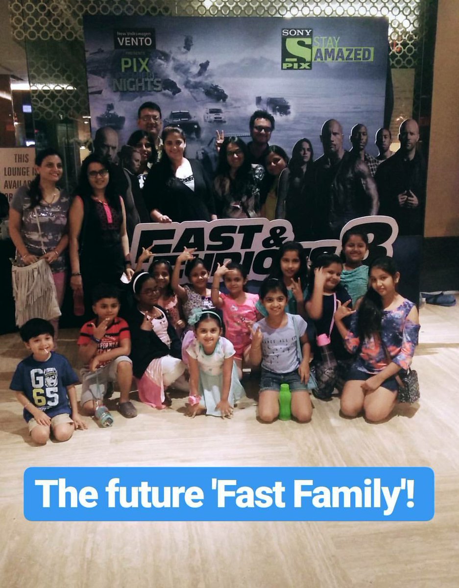 SonyPIX's tweet photo. The future fast family just dropped by the #PIXPremiereNights screening of #FF8WithPIX! Cuteness overload, no? https://t.co/2IYtvSF1w1