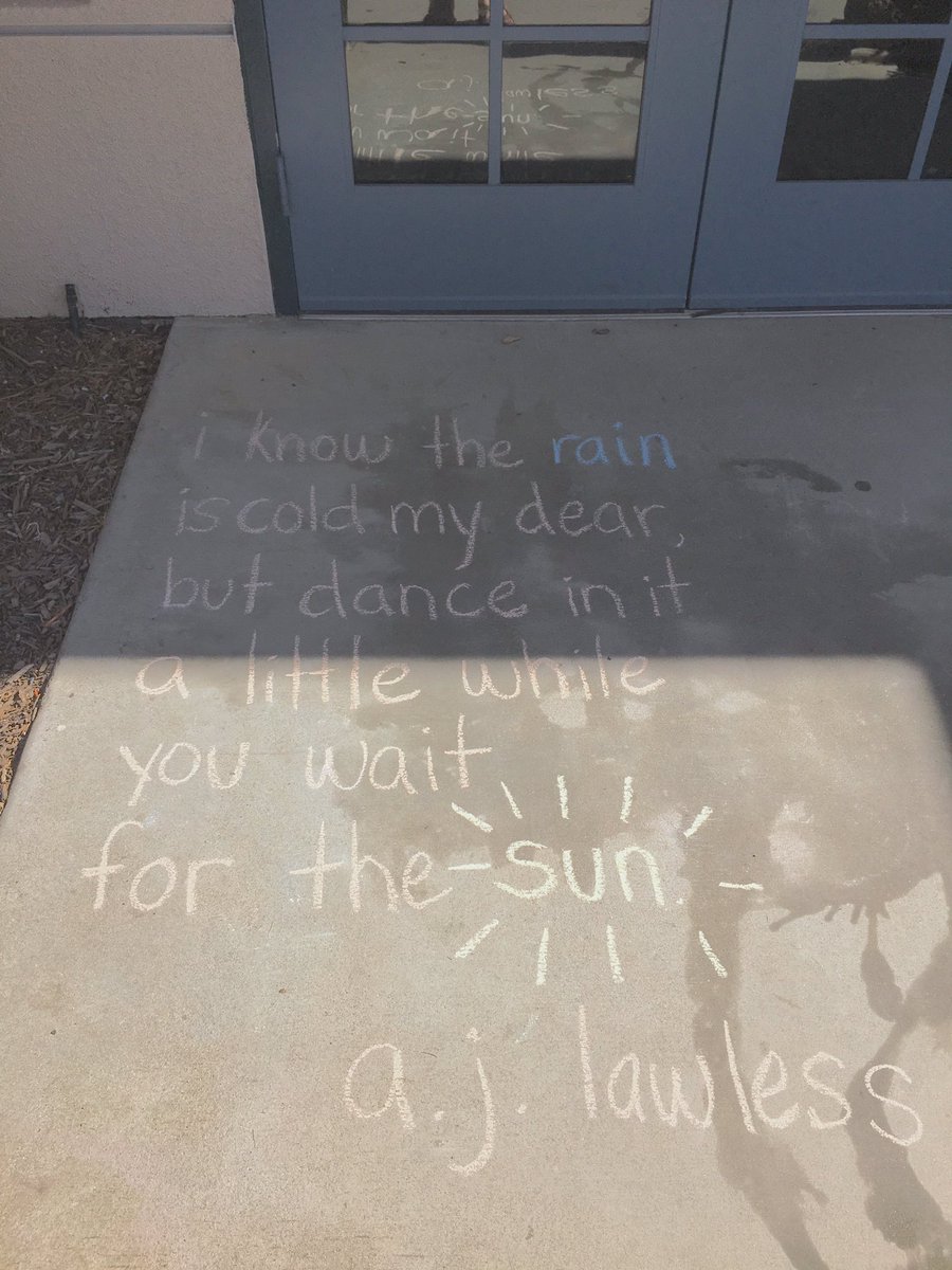 LibraryatSMS's tweet image. Remember storms don't last forever 🌦🌈
#apoemaday #sidewalkpoetry #poetrymonth