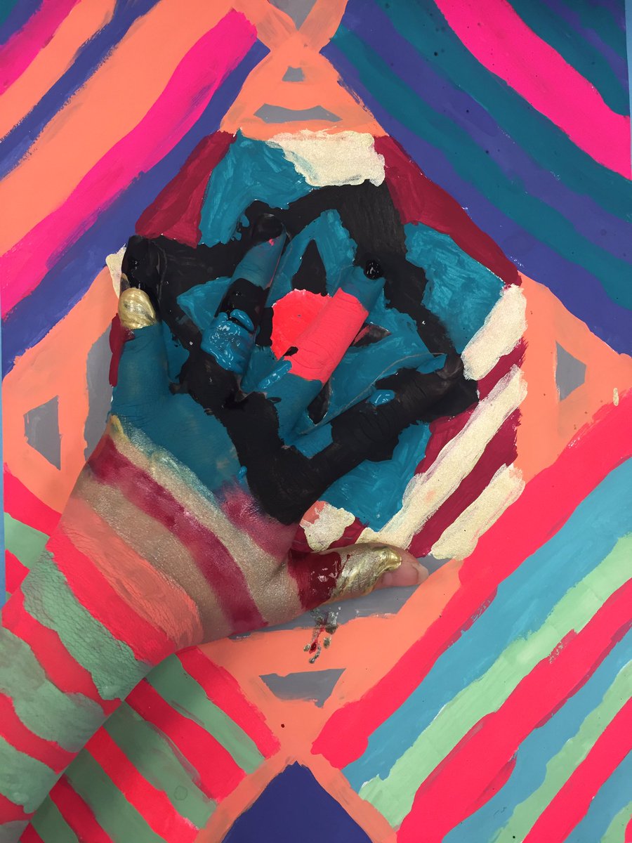 ArtKST's tweet photo. Inspired by the art of Liu Bolin, 5th graders camouflaged their hands. @KanelandKST @czollers https://t.co/WQg1luwU8c