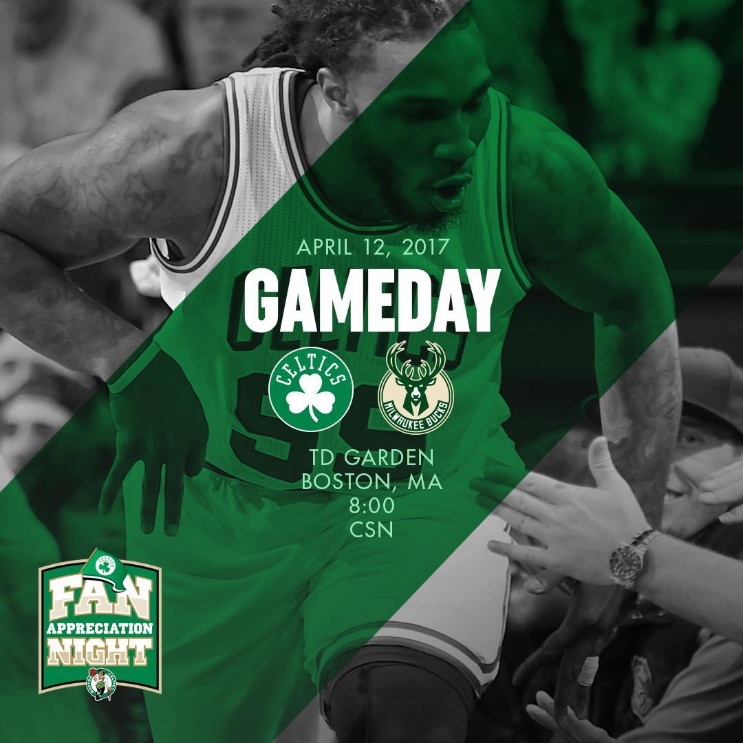celtics's tweet photo. TONIGHT: Fan Appreciation Night – #Celtics vs Bucks
📍 @tdgarden 
🕗 8:00 p.m.
👻 celtics
📝 https://t.co/7KDAwYOxJO
📺 @CSNNE 
📻 @wzlx https://t.co/TVcwtJExpf