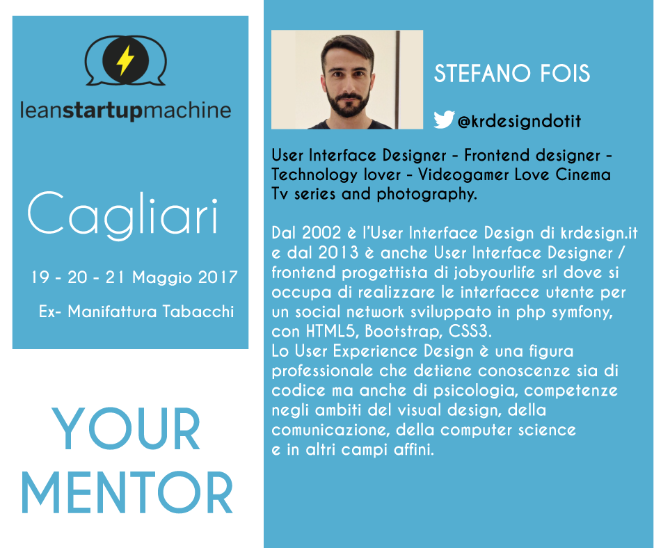 hubspokers's tweet photo. Altro mentor che prenderà parte alla #LSMCagliari2017: Stefano Fois (@krdesigndotit).
Per iscriverti clicca qui: https://t.co/ajVahB6wM8 https://t.co/o4JZF10u2n