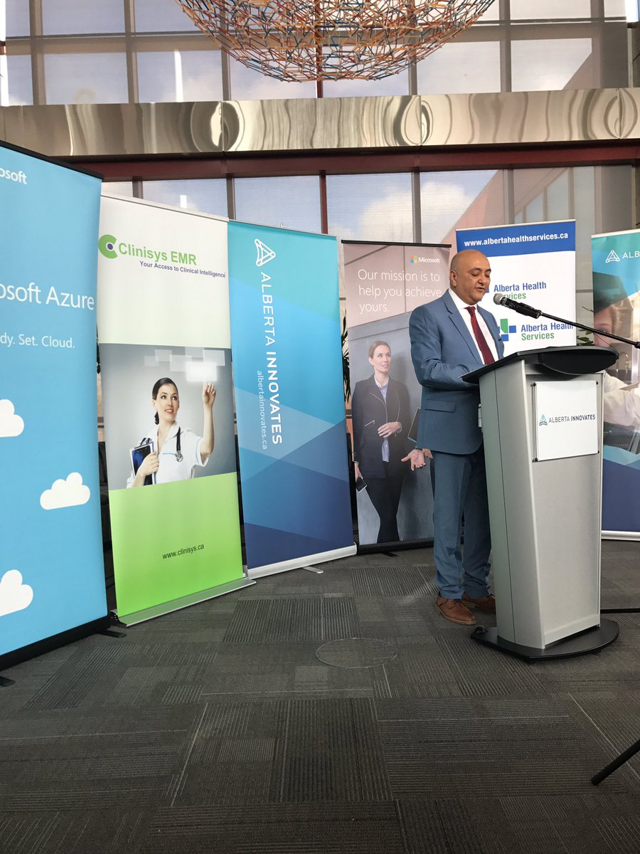 ATCyeg's tweet photo. "We are here to declare a new chapter with our partnership with @Microsoft dynamics  -Mehadi Sayed " #clinisys #albertabusiness #yeg https://t.co/38vRmtgeH4