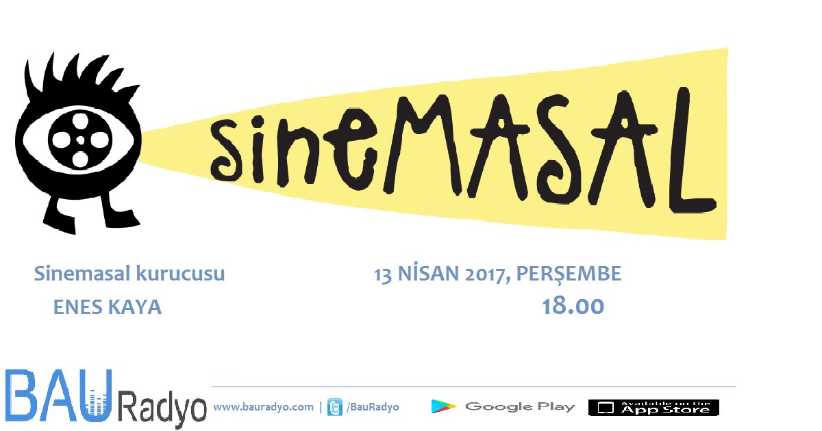 Nolmus_'s tweet photo. Sinemasal'a dair her şeyi yarın 18.00'de @BauRadyo' da Enes Kaya ile birlikte konuşacağız. Kaçırmayın! ✨ https://t.co/TsXwPpeL55
