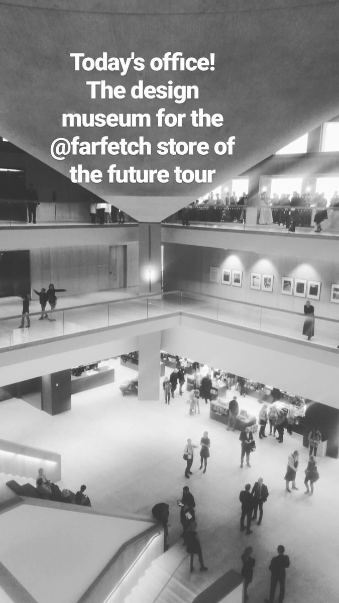 Disneyrollrgirl's tweet photo. Today's office = The @DesignMuseum for the @Farfetch 'Store of the Future' press tour #farfetchOS 👀... https://t.co/HDw1KBC5b5