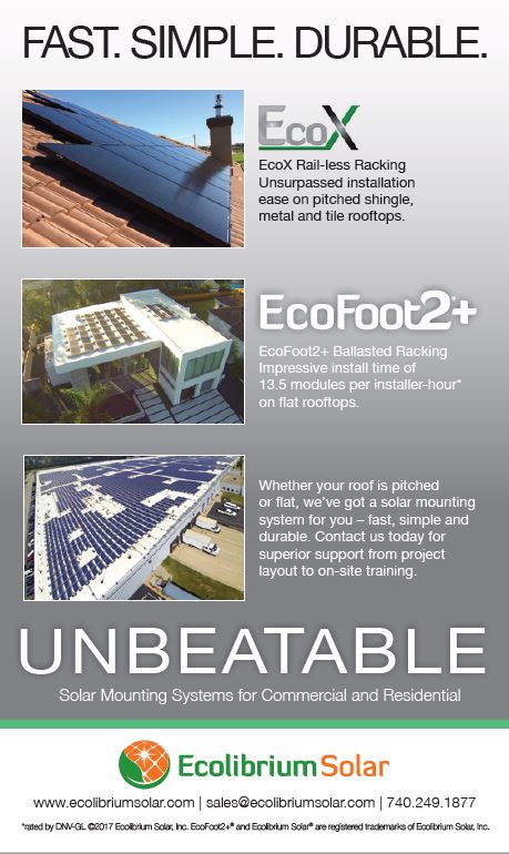 EcolibriumSolar's tweet image. Get a Sneak Peak at New 'UNBEATABLE' Ecolibrium Solar ad here&amp;gt; ow.ly/GrcY30aO9MO | Debuts May #SolarBuilder &amp;amp; #SolarIndustryMag: