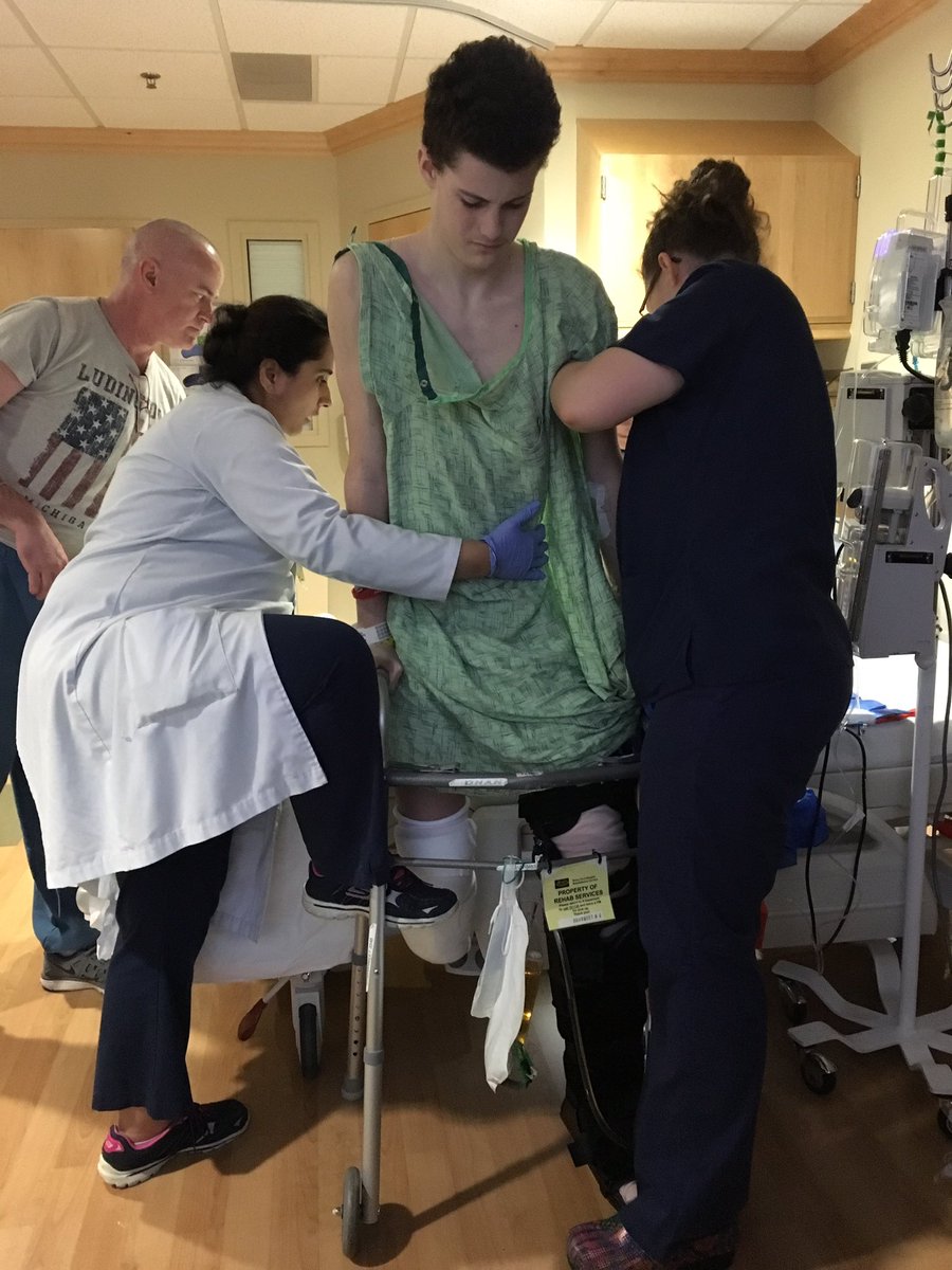meghan_english's tweet photo. My brothers strength amazes me everyday. Less then 24 hours since his surgery and amputation and he is already standing #SeanStrong ❤💙 https://t.co/YEmv6tzf10