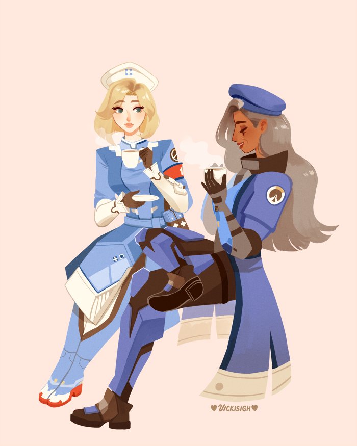 Captain Amari and Angela enjoying a tea break! (＾-＾)＿日