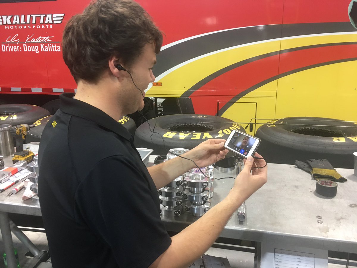 TeamKalitta's tweet image. .@troycoughlinjr works with @PROcast #ProTime feature. Stay tuned to see the clip. #NHRA #KalittaStrong