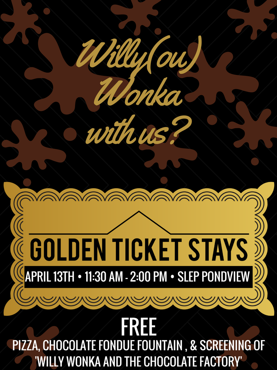 psastudentlife's tweet photo. Join us tomorrow for the WONKA DAY festivities, happening in Slep Pondview from 11:30 AM to 2:00 PM! https://t.co/8jeeUG4RGC