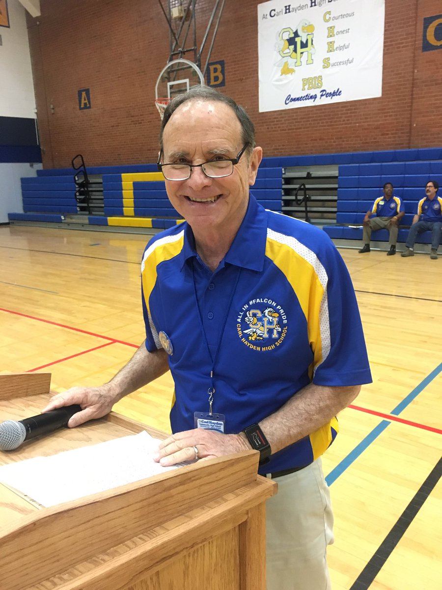 CarlHaydenHigh's tweet photo. Carl Hayden's first ACT Pep Rally keynote speaker was our own Fredi Lajvardi followed by Toby Wright and David Cunnigham! #phoenixunionHS https://t.co/fGttdFBxcT