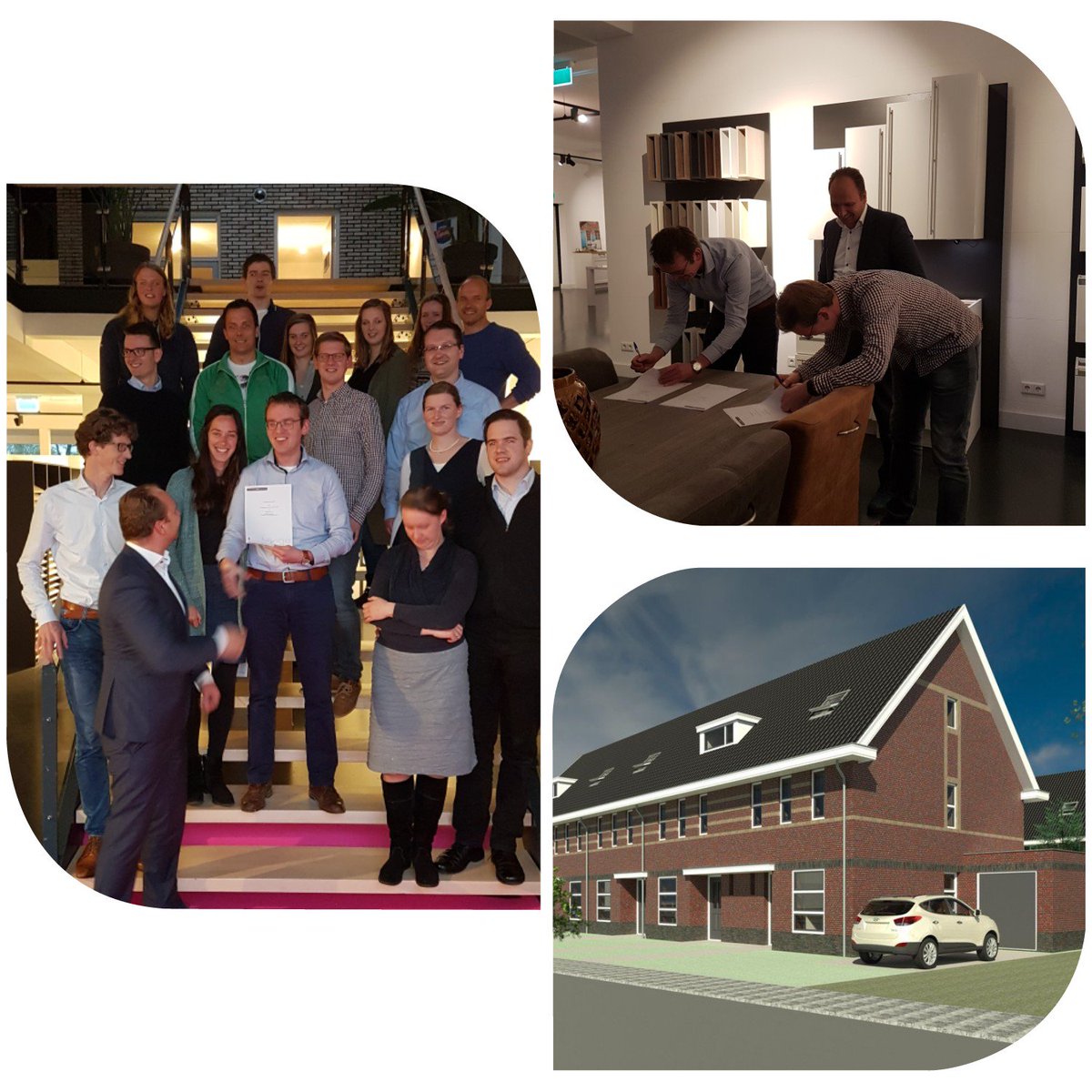Officiële ondertekening realiseren 2x5 woningen Ermelo. <a href="/VanWijnenGroep/">Van Wijnen</a> <a href="/ReadyforLiving/">ReadyforLiving</a>