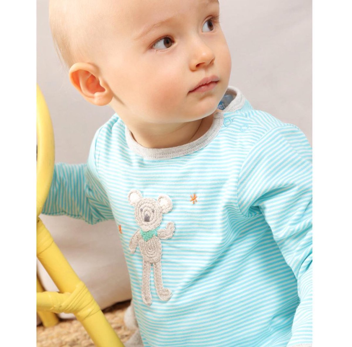 efl_sales's tweet photo. 🐨 Completely in love with this top-koality @AlbettaUK blue striped #babygro! Perfect style for the upcoming warmer weather ✨🐨 https://t.co/42CvTR7euh