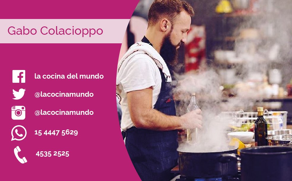 Este Sábado de 21 a 00 hs. recibiremos en <a href="/ElMundoAM1070/">Radio_El_Mundo_AM1070</a> a @GaboColacioppo!!!
Gastronomía en <a href="/lacocinamundo/">La Cocina del Mundo</a>!!