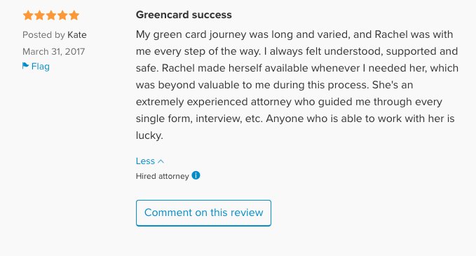 ImmigrationLORE's tweet image. Another happy client! avvo.com/attorneys/1001… #immigration #attorney #immigrationattorney #greencard #visa #law #legal