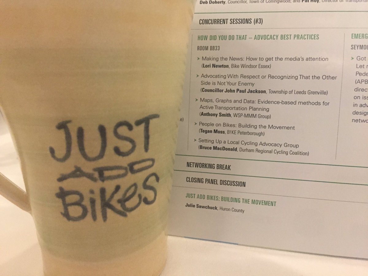 lorinewton's tweet photo. Proud to have been a speaker sharing how @webikefriendly promotes and advocates for cycling in #yqg at #OBS17 https://t.co/2oZUCkxPwE