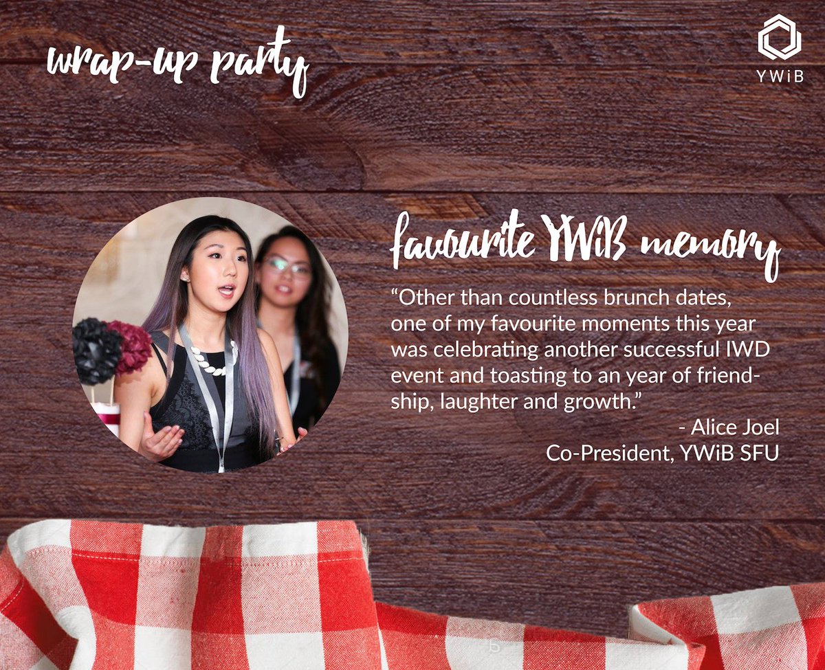 YWiBSFU's tweet photo. Wondering what our Co-Presidents' favourite YWiB memories are? Ask them in person at our Wrap Up Party! #ywiblove https://t.co/MoSRYgvTok https://t.co/PHx5frhHQ5