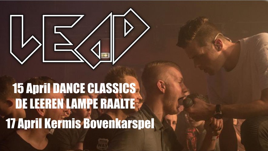 Aankomende zaterdag #coverband #LEAD <a href="/deleerenlampe/">De Leeren Lampe</a> in #Raalte Tweede Paasdag #Vereenigingsgebouw #kermis #Bovenkarspel