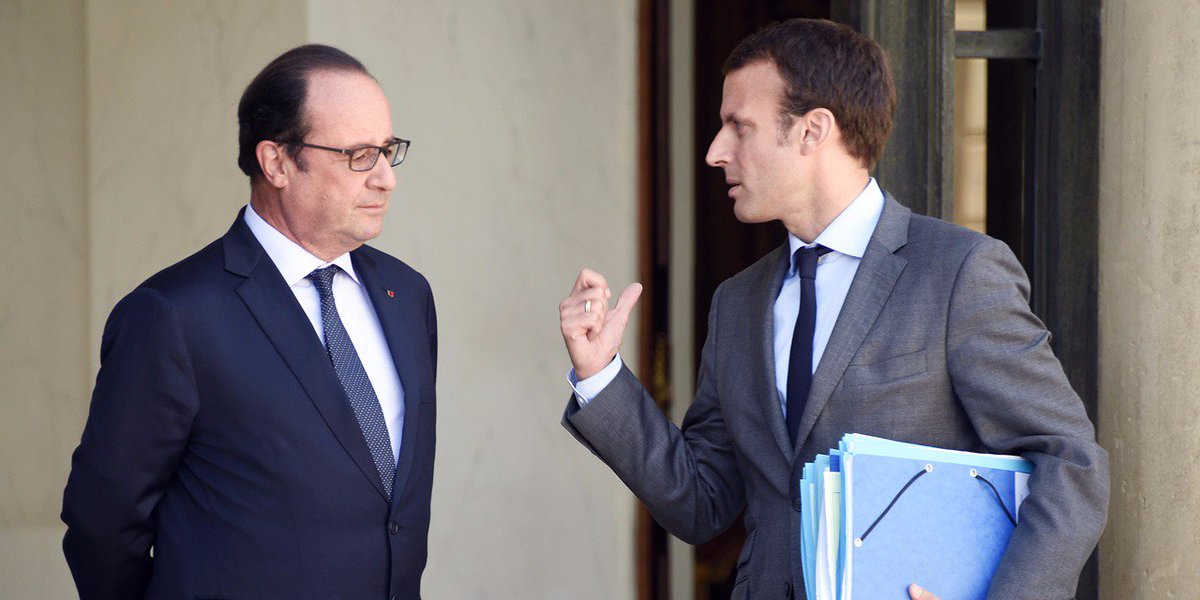 leLab_E1's tweet photo. Hollande conseille Macron par SMS mais Macron assure n'avoir "pas de contact" avec lui 🤔
 https://t.co/eFxba8Czws #rediff https://t.co/KK8EYrjwFl