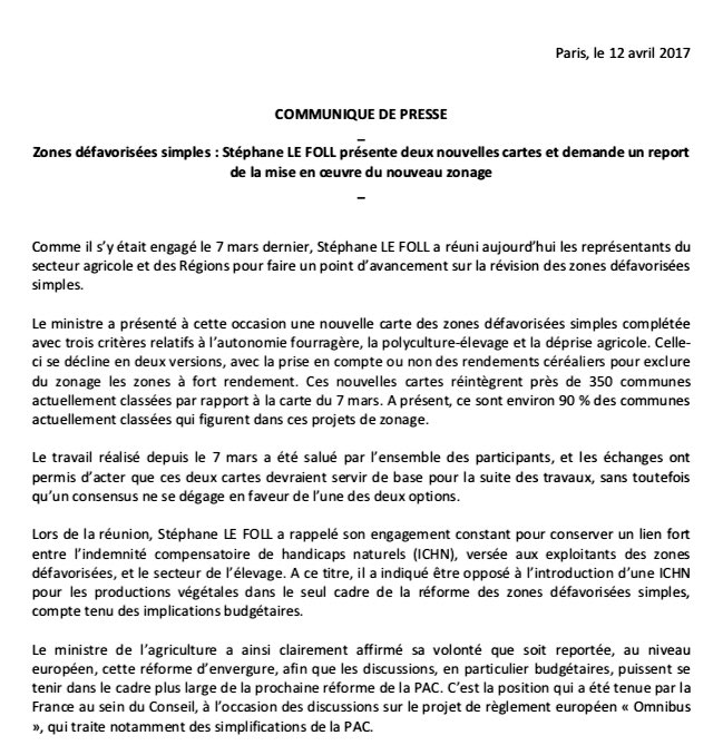 SLeFoll's tweet photo. Zones défavorisées simples #ZDS : 2 nouvelles cartes présentées. Pas de consensus. Demande d'1 report de la mise en œuvre du nouveau zonage https://t.co/qq5AO9AaPl
