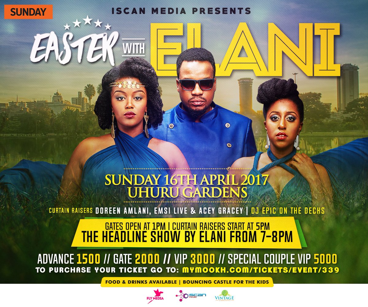 StandardKenya's tweet photo. A must attend outdoor concert this Easter Sun #EasterWithElani @elanimuziki
For details n tickets click this link
https://t.co/Hktfd7iVRb https://t.co/g6tFGhpWMj