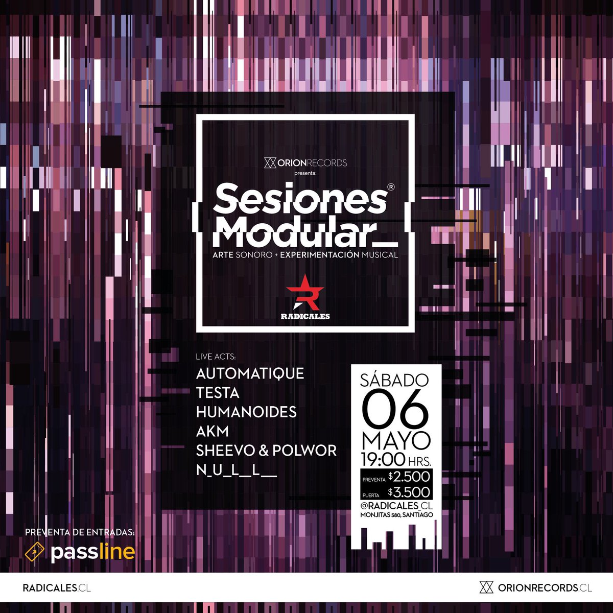 thymajesty's tweet photo. Vuelven las #sesionesmodular organizadas por @OrionRecords y esta vez @Radicales_cl recibe lo mejor de la electrónica criolla. Agende ahora https://t.co/URZi5TlXwe