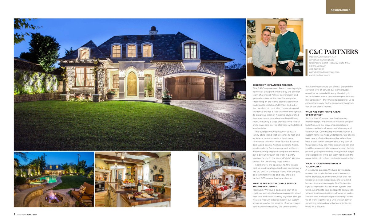 CandCPartners's tweet image. Our latest showcase in Southbay Magazine, Home edition. Love building beautiful homes at the beach or in the city! #customhomes #designbuild