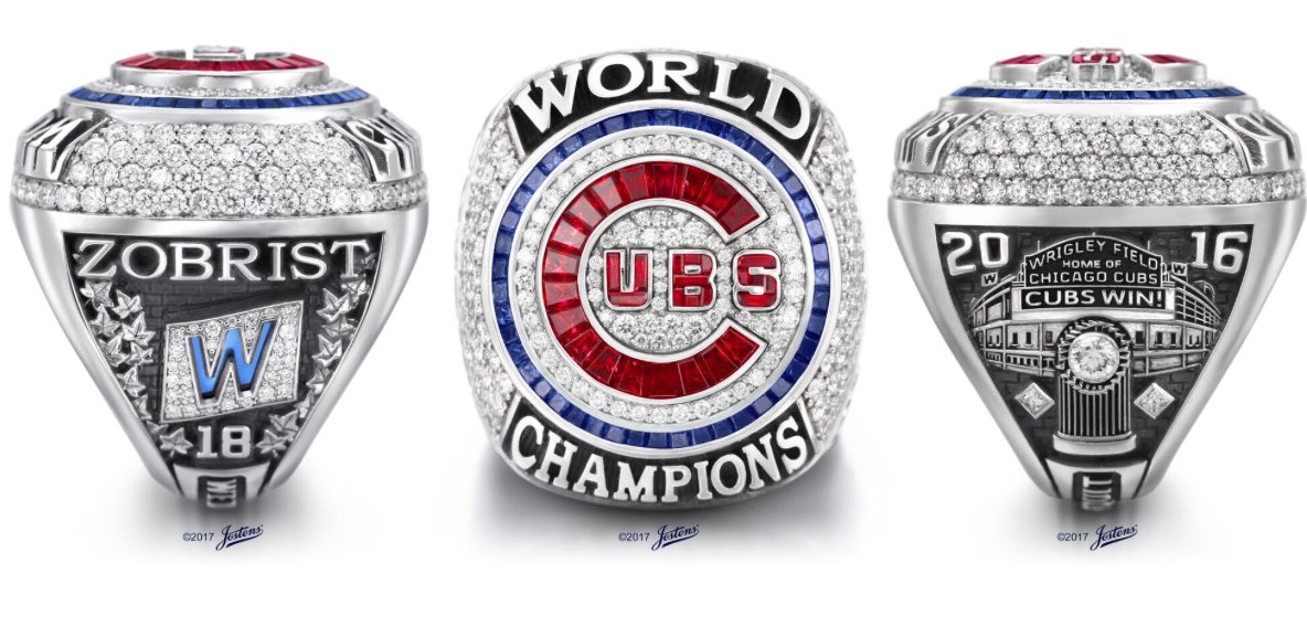 darrenrovell's tweet photo. FIRST LOOK: @Cubs World Series rings have 108 diamonds, a goat &amp; time title was won on them https://t.co/LqZ3LQSP3o