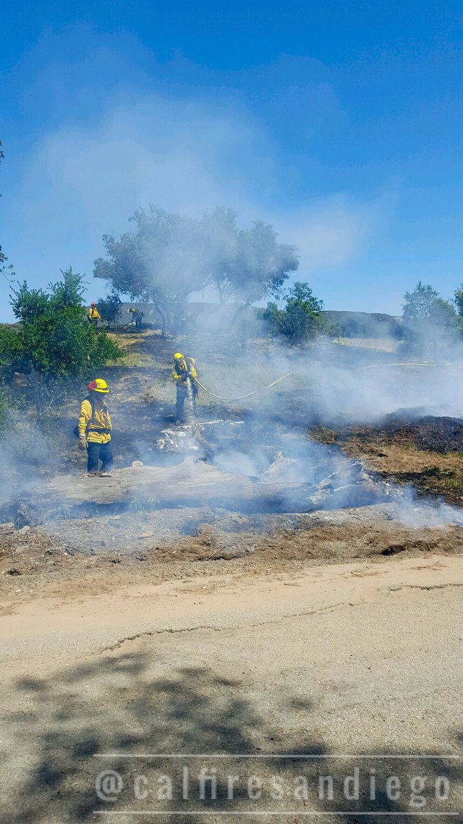 CALFIRESANDIEGO's tweet photo. .@CALFIRESANDIEGO at scene with @RSF_Fire of a 1/4 ac veg fire.  Forward rate of spread stopped.  Engines committed for 2 hrs.
#QuesthavenIC https://t.co/abjXC8Mv0n