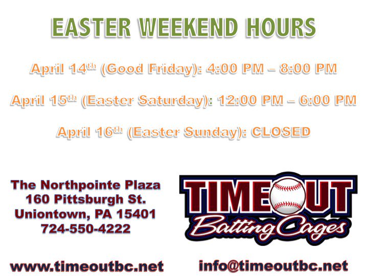 TimeOutBC's tweet image. Have a Happy Easter from TimeOut Batting Cages!