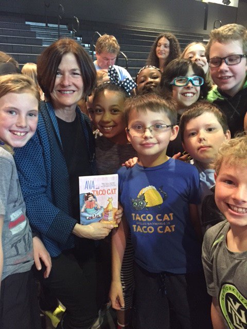 normandalemedia's tweet photo. Author @carol_weston visited today to talk to kids about writing &amp; her great books!  Merci! @MYRA_BookAwards #EPSReads @edinaschools https://t.co/daKfF63cXO