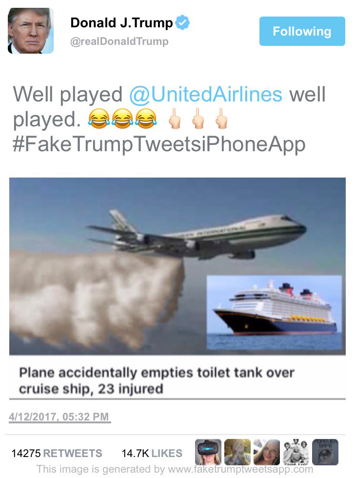 faketrumptweetz's tweet photo. Fake Trump Tweets #ios app is going #viral across social media. Spread it like wild fire here https://t.co/y26A6y73VH https://t.co/YogzstBqfj