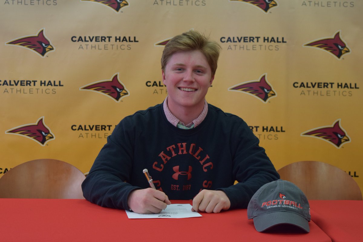 calverthall's tweet photo. Congrats @bwebby97 for committing to play #football at @CatholicUniv in the fall. @cuacardinals #CUAcards @CUAFootball https://t.co/oB2uu1gyvb
